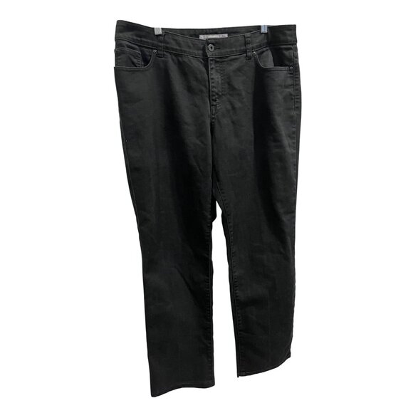 Chico's Denim - Chico's Platinum Denim‎ vanity size 10 Black straight leg
